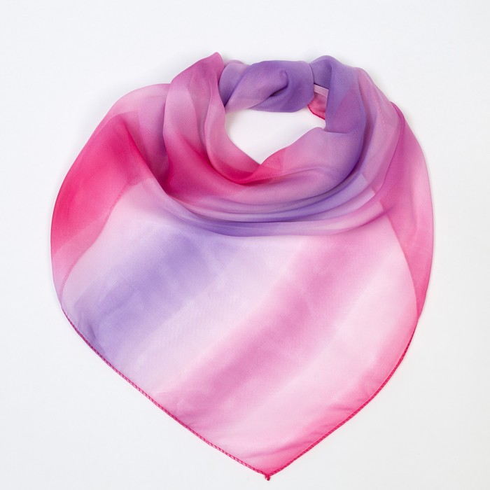 Платок женский текстильный, цвет фиолетовый, размер 65х65
