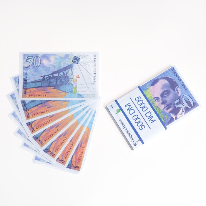 Пачка купюр 50 французских франков блокнот пачка 50 руб
