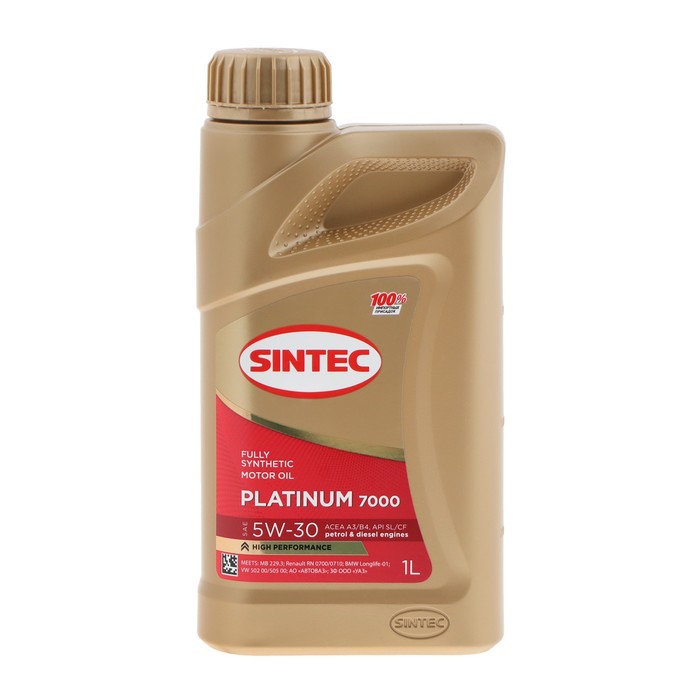 цена Моторное масло Sintec Platinum 5W-30 SN/CF, синтетика, 801938, 1 л