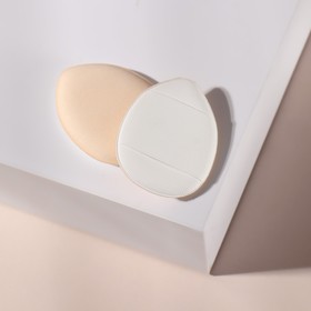 

Набор пуховок для нанесения косметики, 4 × 3 см, с держателем, 2 шт, цвет белый/бежевый