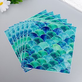 

Наклейка на кафельную плитку "Плитка в форме чешуи сине-зелёная" набор 6 шт 15х15 см