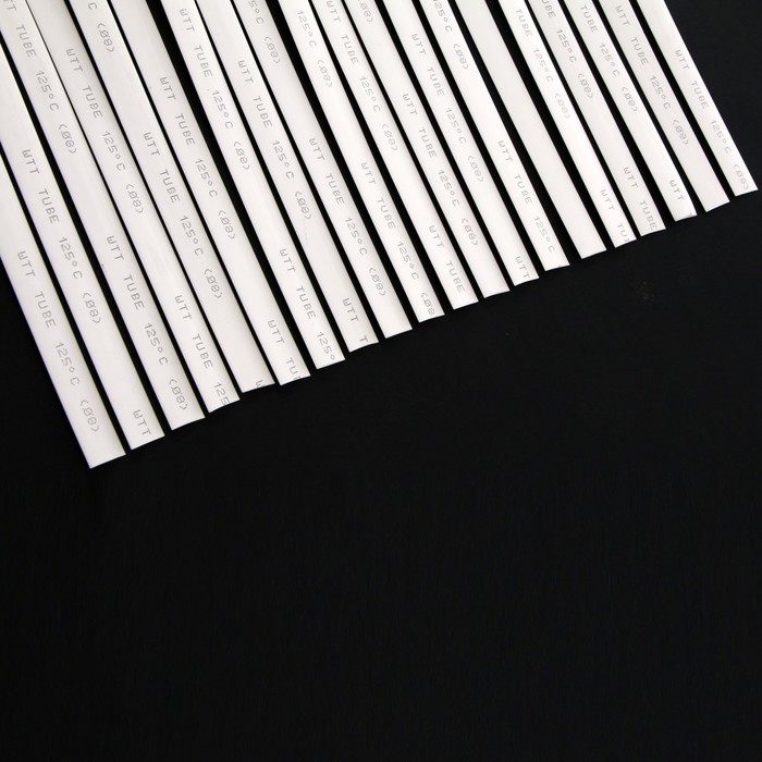 фото Термоусаживаемая трубка 8/4 мм, белая, упаковка 20 шт. по 1 м