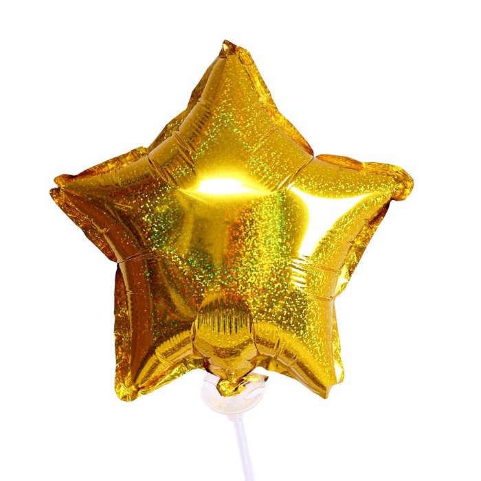 Шар фольгированный 10'' «Звезда», голография, золото шар фольгированный 18 перламутровый блеск звезда голография цвет золотой