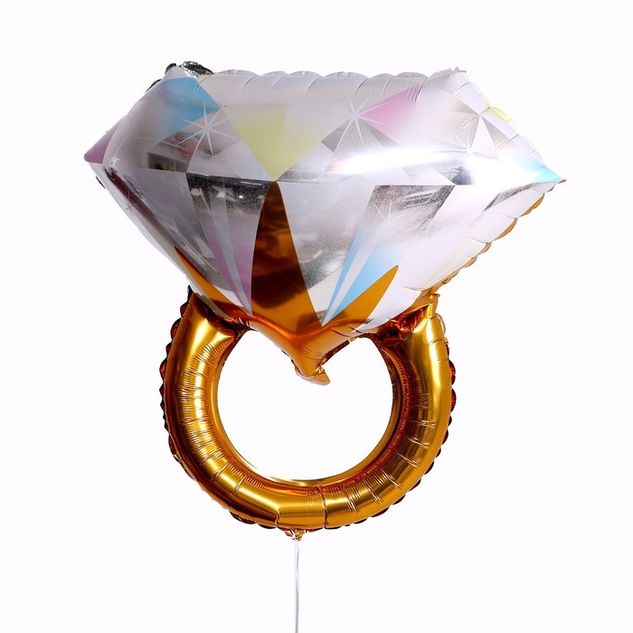 Шар фольгированный 27 «Кольцо с бриллиантом», золото шар фольгированный 17 кольцо с бриллиантом мини фигура с клапаном