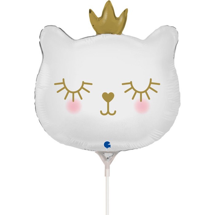 Шар фольгированный 14'' «Котёнок-принцесса», мини-фигура, 1 шт., цвет белый шар фольгированный 31 принцесса котёнок фигура 1 шт