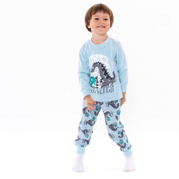 Пижама для мальчика, цвет голубой, рост 98 см