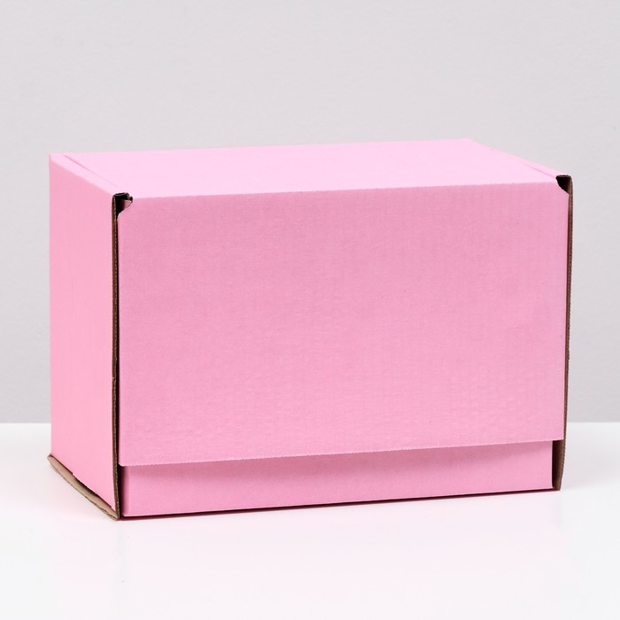 цена Коробка самосборная, розовая, 26,5 х 16,5 х 19 см