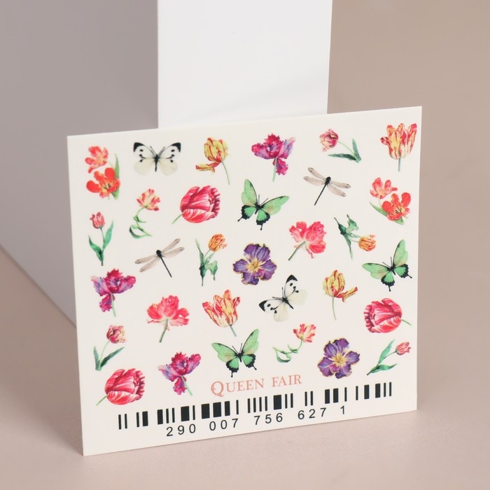 

Слайдер - дизайн для ногтей «Pink flora», разноцветные