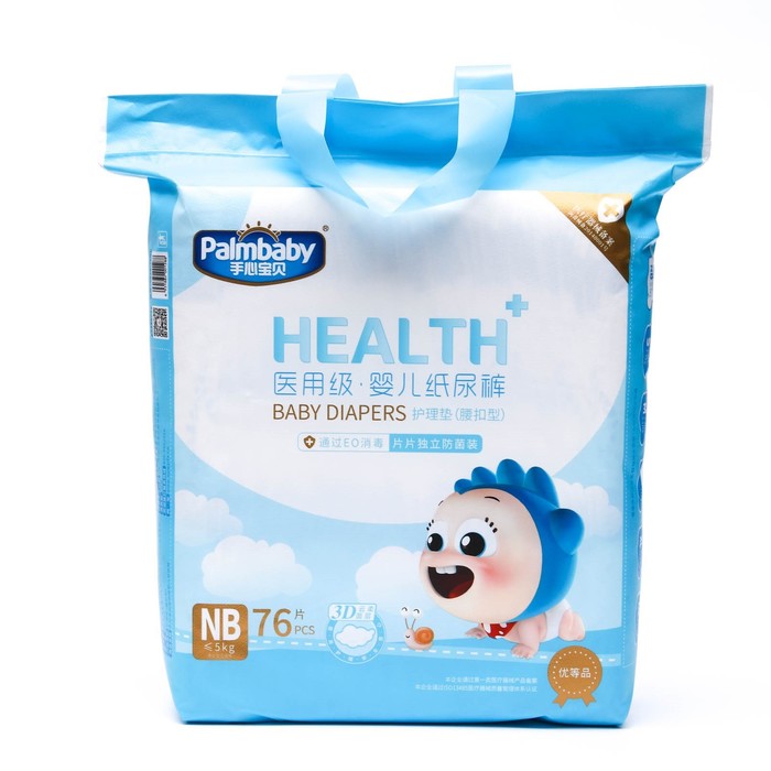 Подгузники детские Palmbaby HEALTH+ NB (до 5 кг), 76 шт цена и фото