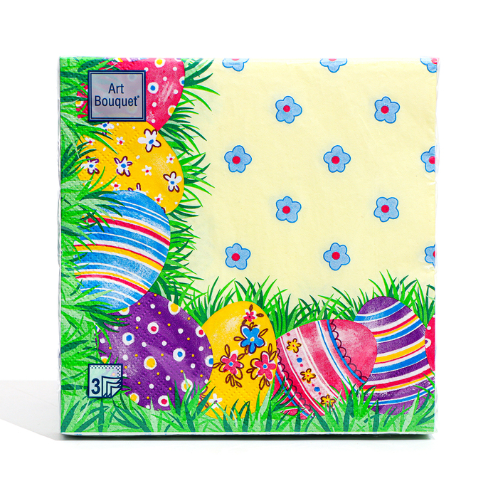 Салфетки бумажные " АртБукет" Пасхальные яйца, 3 слоя, 20 листов, 33*33 7797507