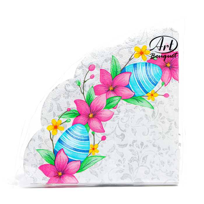 Салфетки бумажные" Art Bouquet Rondo" Пасхальный венок, 3слоя, 12 листов 7797518