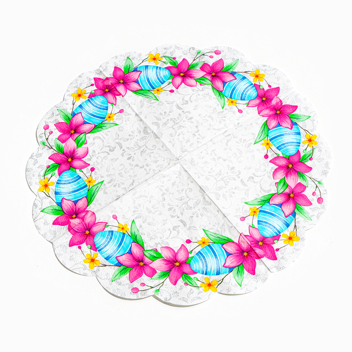 Салфетки бумажные" Art Bouquet Rondo" Пасхальный венок, 3слоя, 12 листов 7797518