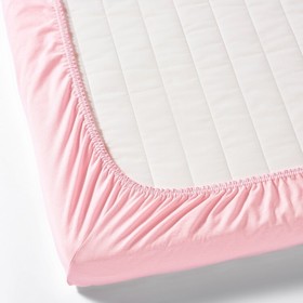 

Простыни натяжные для кроватки ЛЕН, 2 шт, 60x120 см, цвет белый/розовый