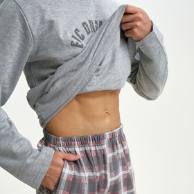 

Комплект (джемпер,брюки) мужской, цвет серый/клетка, размер 56