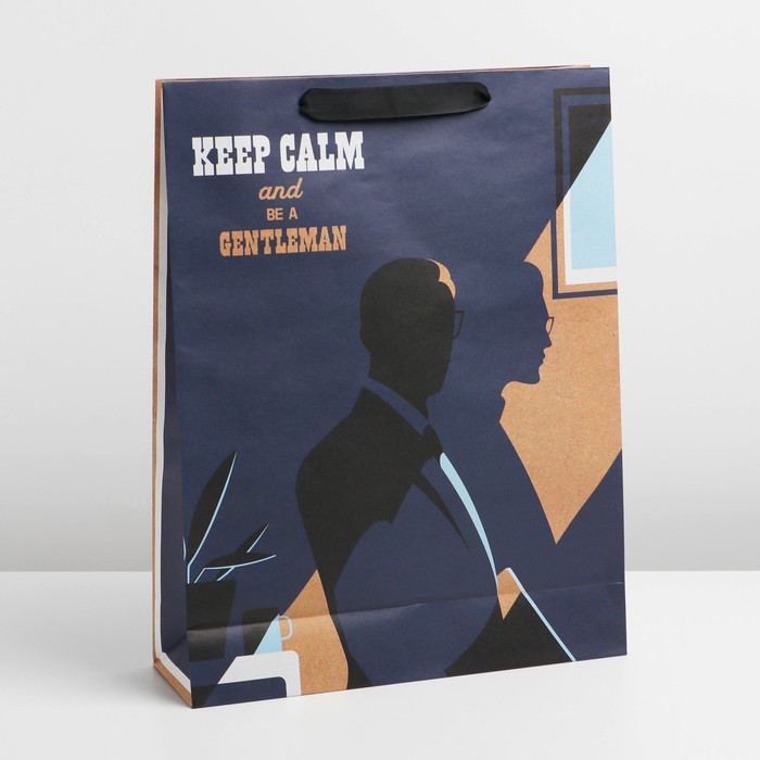 

Пакет крафтовый вертикальный «Keep calm», L 31 × 40 × 11,5 см