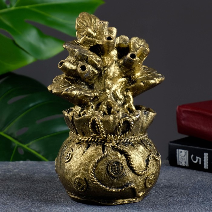 Фигура Денежное дерево состаренное золото, 17х11х11см