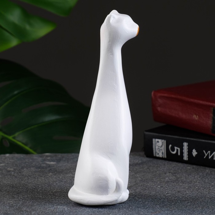 

Фигура "Кошечка сидит" белая с золотом, 16х7х5см
