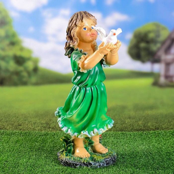 Садовая фигура Девочка с голубем 49см декоративная фигура тпк полиформ девочка с голубем н 49см антик