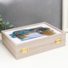 

Шкатулка "Деревья и дом" 18,5х14 см