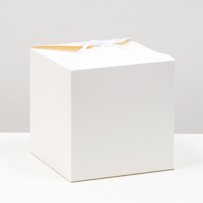 Коробка складная белая, 21 х 21 х 21 см салатник гладь 5 х 21 х 21 см