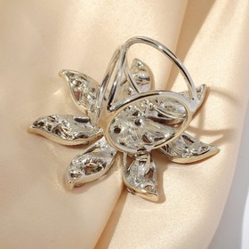 

Кольцо для платка "Цветок" ветреный, цветное в серебре