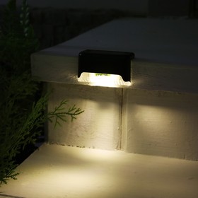 Садовый светильник на солнечной батарее, 8 × 4.5 × 4.5 см, 1 LED, свечение тёплое белое, чёрный Ош
