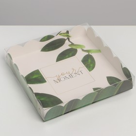 Коробка кондитерская с PVC-крышкой, упаковка, «Эко», 18 х 18 х 3 см