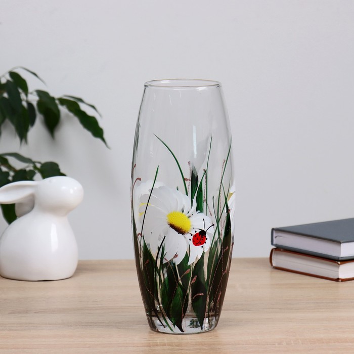 Ваза "Ромашка и божья коровка", овальная