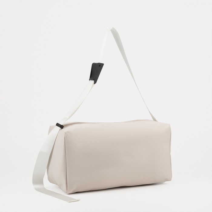 фото Сумка спортивная отдел на молнии, регулируемый ремень, бежевый