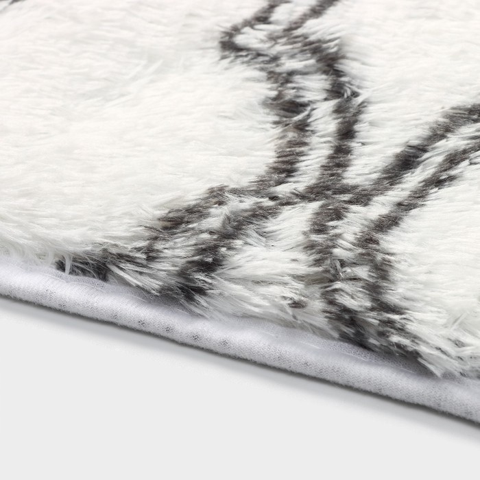 Коврик Доляна «Пушистик.Вензель», 40×60 см, цвет серо-белый