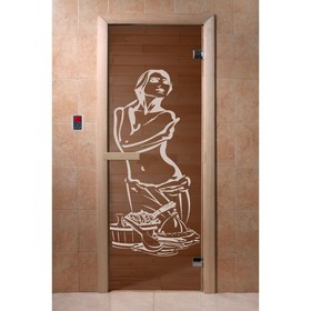 Дверь «Искушение», размер коробки 190 × 70 см, 6 мм, 2 петли, правая, цвет бронза Ош