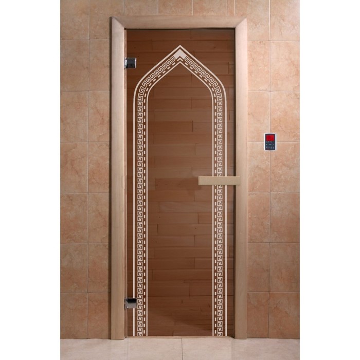 Дверь «Арка», размер коробки 190 × 70 см, 6 мм, 2 петли, левая, цвет бронза