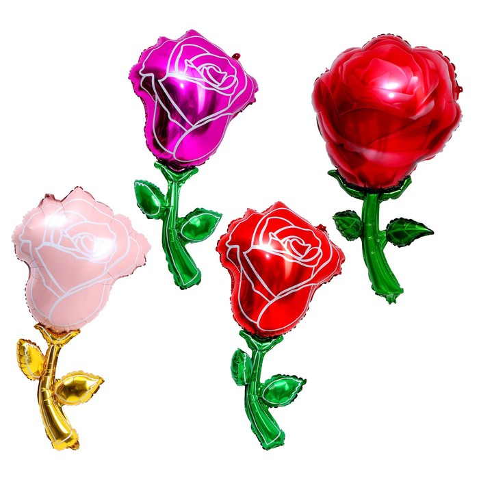 Шар фольгированный 28 «Роза», набор 5 шт. шар фольгированный радужный набор 5 шт