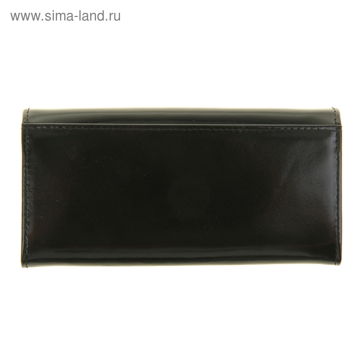 

Кошелёк женский на кнопке, 3 отдела для купюр, для монет, для кредитных карт, цвет чёрный