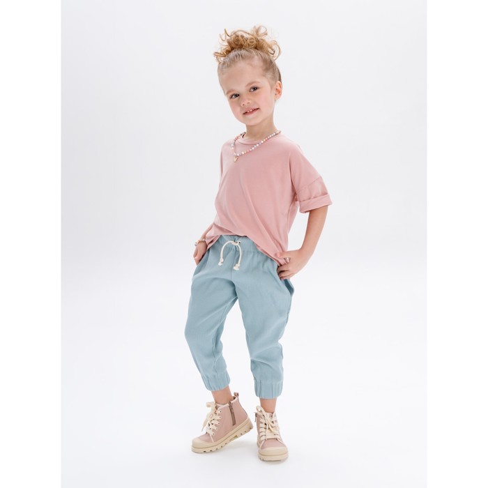 Костюм: футболка и брюки детский Jump, рост 98-104 см, цвет розовый, мятный костюм футболка и брюки детский jump рост 116 122 см цвет розовый мятный