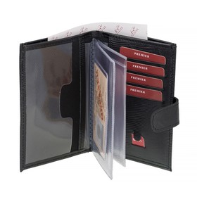 

Бумажник водителя, с кнопкой, цвет чёрная игуана