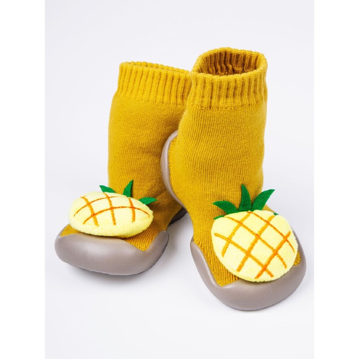 Ботиночки-носочки детские First step fruit, размер 23, цвет желтые