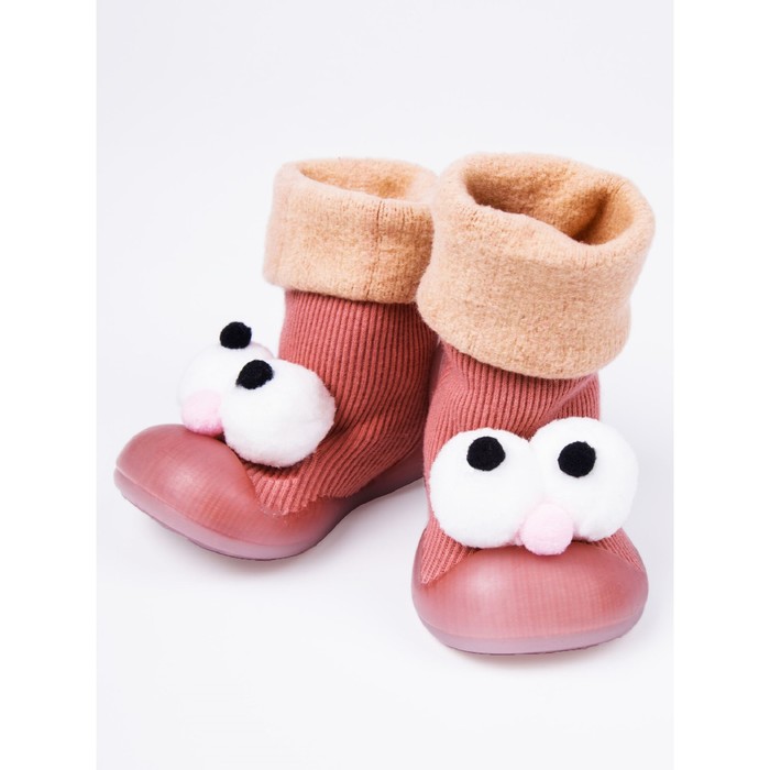 Ботиночки-носочки детские First step fancy, размер 22, цвет розовые