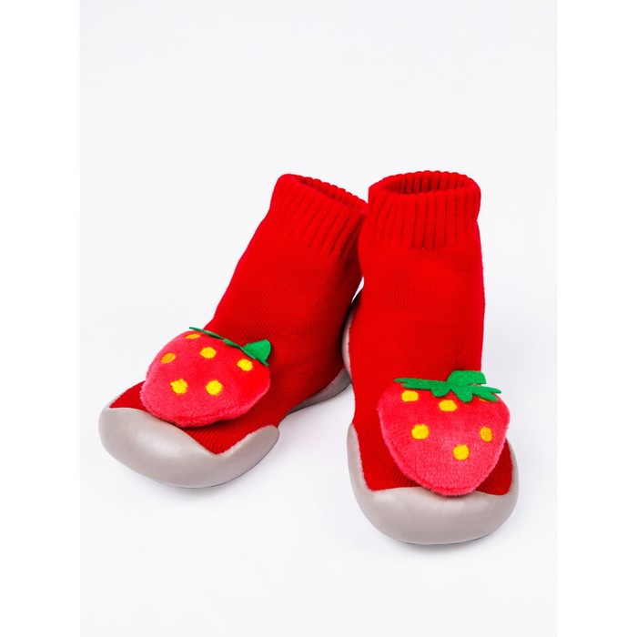 Ботиночки-носочки детские First step fruit, размер 22, цвет красные