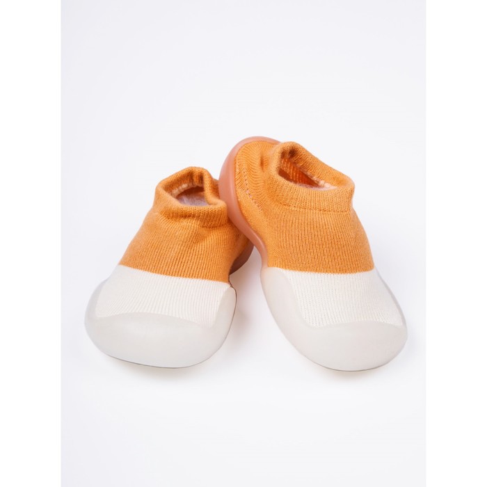 Ботиночки-носочки детские First step pure, размер 23, цвет оранжевые