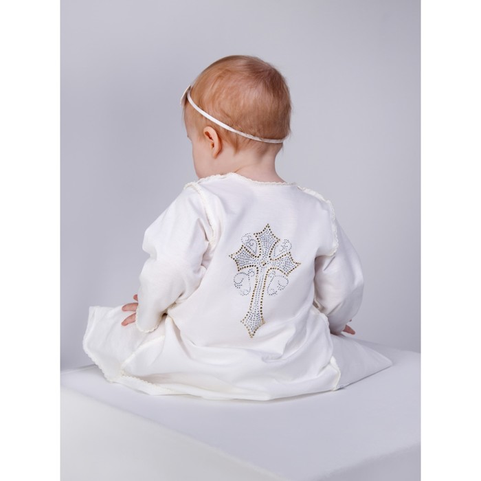Крестильная рубашечка детская Beautiful angel, рост 56-62 см, цвет кремовый