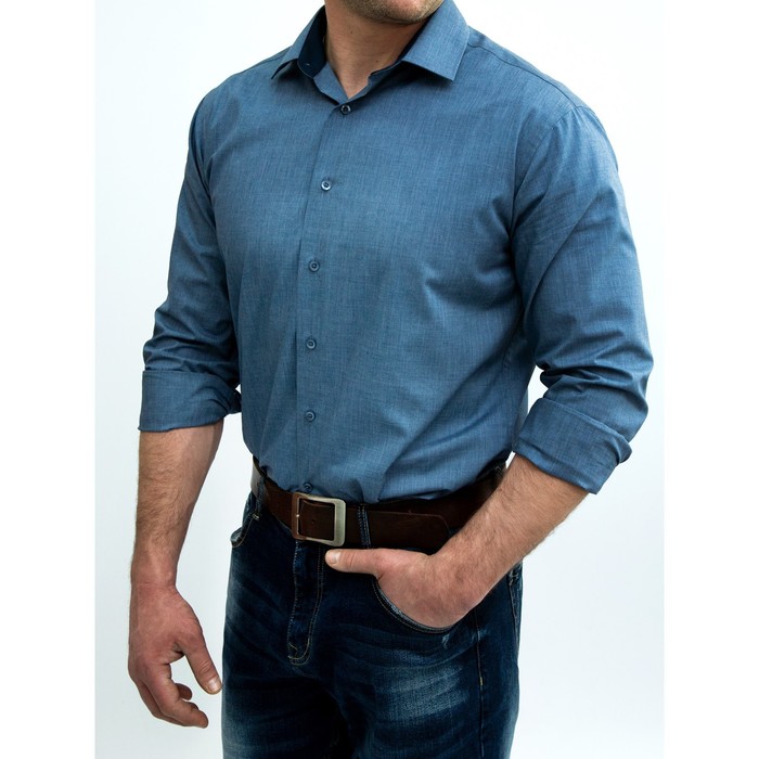 фото Рубашка мужская, рост 170-176, размер 39, цвет джинс women men