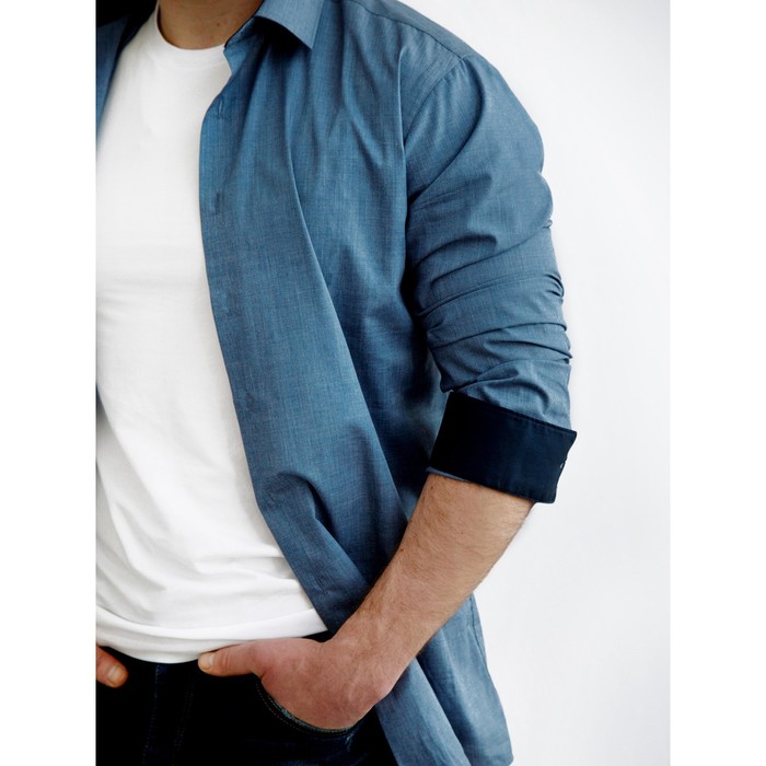 

Рубашка мужская, рост 170-176, размер 39, цвет джинс