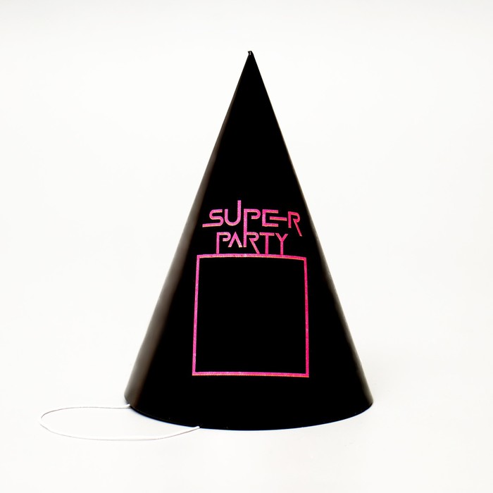 Колпак бумажный Super party, цвет чёрный
