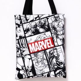 

Сумка текстильная "MARVEL", 31*1*40,5см, отдел без молнии, без подклада , черная