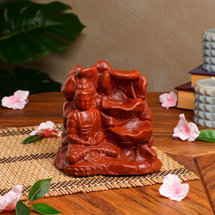 фото Подставка для благовоний "будда", гипс, коричневая, 14 см premium gips