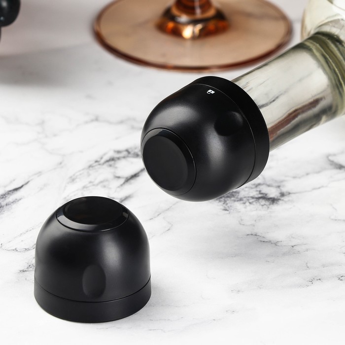Пробка вакуумная для шампанского Доляна «Блеки», 5×5×6 см, цвет чёрный пробка вакуумная для вина блеки 5×5×6 см цвет чёрный