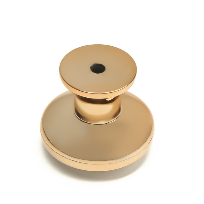 Ручка-кнопка CAPPIO, РК101, d=32 мм, пластик, цвет золото с белой вставкой