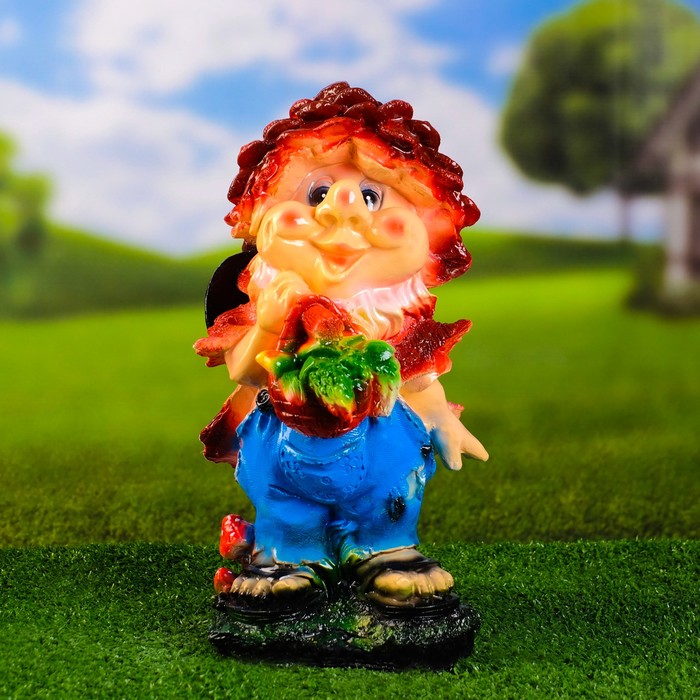 

Садовая фигура "Гном с шишкой" 33х17см