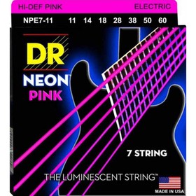 

Комплект струн для 7-струнной электрогитарыNPE7-11 Neon Pink никелированные,с покрытием, 11-60 757